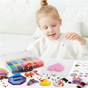 img 3 attached to 🎨 8000 pcs 36 Colors Iron Beads Craft Kit - Pearler Set for Girls, Boys - Fuse Beads Arts and Crafts - Kids Age 5 6 7 Classroom Activity Gift