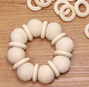 img 1 attached to 50PCS 25mm/1-inch Natural Unfinished Wood Rings Circle Wood Pendant Connectors - Perfect for DIY Jewelry and Craft Making Projects (25mm)