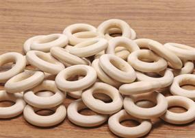 img 3 attached to 50PCS 25mm/1-inch Natural Unfinished Wood Rings Circle Wood Pendant Connectors - Perfect for DIY Jewelry and Craft Making Projects (25mm)