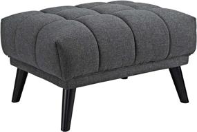 img 3 attached to 🪑 Modway Bestow Gray Button-Tufted Ottoman: Stylish Upholstered Fabric Design