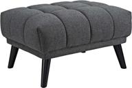 🪑 modway bestow gray button-tufted ottoman: stylish upholstered fabric design logo