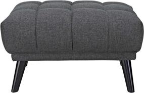 img 2 attached to 🪑 Modway Bestow Gray Button-Tufted Ottoman: Stylish Upholstered Fabric Design