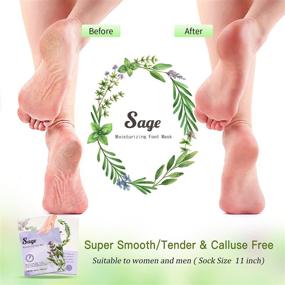 img 1 attached to Revive & Regenerate: 2 Pack Foot Peel Mask with White Sage for Ultimate Foot Exfoliation, Callus Removal, and Healing