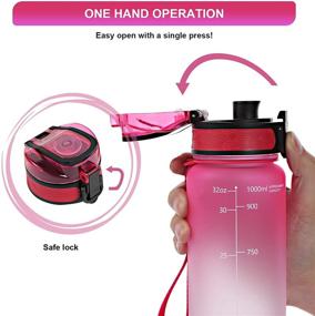 img 2 attached to Stay Hydrated and Energized: GEMFUL 32oz Water Bottle with Time 💧 Marker Straw and Sieve - Ideal for Fitness, Gym, and Outdoor Sports!