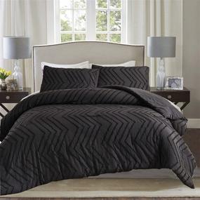 img 4 attached to 🛏️ BDAILKA Black Comforter Set Queen - Luxurious Tufted Bedding Comforter with Jacquard Quilt - Ultra Soft Polyester, Queen Size (228x228cm)