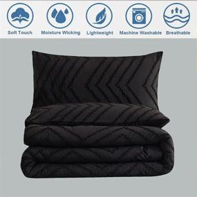 img 3 attached to 🛏️ BDAILKA Black Comforter Set Queen - Luxurious Tufted Bedding Comforter with Jacquard Quilt - Ultra Soft Polyester, Queen Size (228x228cm)