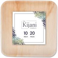 kijani 10 inch square palm leaf plates - 🌿 elegant, sturdy & eco-friendly - compostable dinnerware - 20 pack logo