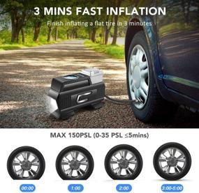 img 3 attached to 🚗 Merece Portable Air Compressor AC/DC 12V - Cordless Tire Pump for Car Tires | Tire Inflator with Rechargeable Battery, Digital Pressure Gauge & Quiet Operation