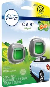 img 3 attached to Febreze Car Air Fresheners, Gain Original 🚗 Scent, Strong Odor Eliminator Car Vent Clips (2 Count)