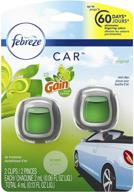 febreze car air fresheners, gain original 🚗 scent, strong odor eliminator car vent clips (2 count) logo