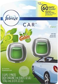 img 4 attached to Febreze Car Air Fresheners, Gain Original 🚗 Scent, Strong Odor Eliminator Car Vent Clips (2 Count)