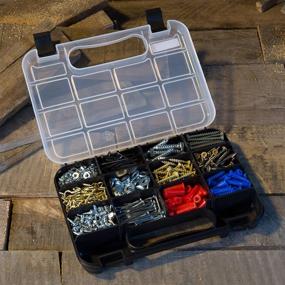 img 1 attached to Stalwart Portable Storage Case: Secure Locks, 14 Small Compartments 📦 for Hardware, Screws, Bolts, Nuts, Nails, Beads, Jewelry, Tackle & More