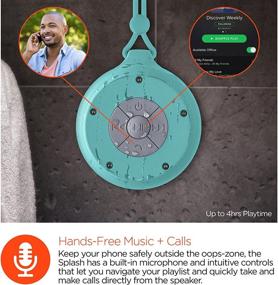 img 1 attached to HyperGear Splash Water Resistant Wireless Shower Speaker HD Stereo Sound With Built-In Microphone For Hands-Free Calls/Playlist For All Bluetooth Devices [Teal]