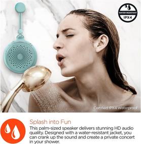 img 3 attached to HyperGear Splash Water Resistant Wireless Shower Speaker HD Stereo Sound With Built-In Microphone For Hands-Free Calls/Playlist For All Bluetooth Devices [Teal]