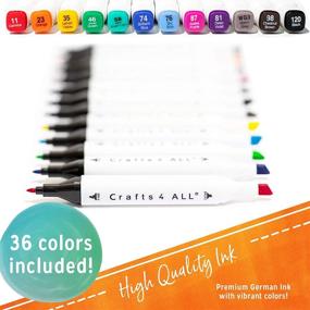 img 3 attached to 🖌️ Crafts 4 All Fabric Markers Permanent Premium Quality Minimal Bleed Bright Dual Tip Art Fabric Pens - Child Safe, Water-Based & Non-Toxic (36 Pack)