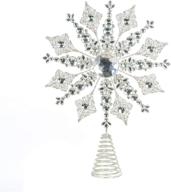 shine bright with topadorn metal silver star snowflake tree topper for festive party and home xmas décor logo