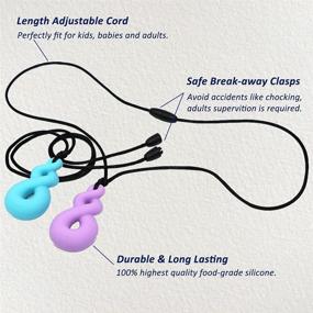 img 1 attached to 🍼 Silicone Teething Necklace Set for Babies - 4 Pack Teardrop Twist Pendants, Chewable Jewelry for Boys and Girls, Mom's Fashionable Accessory, BPA-Free Teether for Autism and Oral Motor Needs