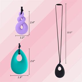 img 3 attached to 🍼 Silicone Teething Necklace Set for Babies - 4 Pack Teardrop Twist Pendants, Chewable Jewelry for Boys and Girls, Mom's Fashionable Accessory, BPA-Free Teether for Autism and Oral Motor Needs