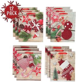 img 3 attached to 🎁 Christmas Gift Bags: Deluxe Xmas Present Bags for Gift Giving - Bulk Set of 12 Assorted Designs
