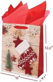 img 2 attached to 🎁 Подарочные пакеты на Рождество: Роскошные пакеты для подарков на Рождество - набор по 12 штук разных дизайнов