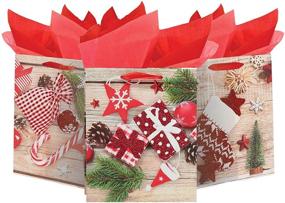 img 4 attached to 🎁 Christmas Gift Bags: Deluxe Xmas Present Bags for Gift Giving - Bulk Set of 12 Assorted Designs