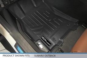 img 3 attached to 🚗 SMARTLINER Custom Fit Floor Mats: Black 2 Row Liner Set for Subaru Outback/Legacy 2015-2019