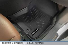 img 2 attached to 🚗 SMARTLINER Custom Fit Floor Mats: Black 2 Row Liner Set for Subaru Outback/Legacy 2015-2019