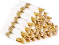 🥳 convenient pre rolled napkin and gold cutlery set - 30 packs | heavy duty gold disposable plastic silverware and napkins | ideal for parties, weddings, and catering events (gold) logo