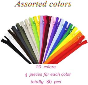 img 1 attached to Colorful Sewing Zippers: 80-Piece Nylon Coil Zippers, 14 Inch Long - Ideal Tailor Supplies in 20 Assorted Colors