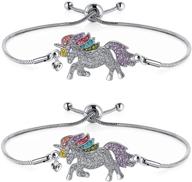 🦄 shwin best friend unicorn bracelets: perfect bff unicorn jewelry set with gift cards for girls logo