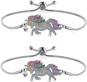 img 4 attached to 🦄 SHWIN Best Friend Unicorn Bracelets: Perfect BFF Unicorn Jewelry Set with Gift Cards for Girls