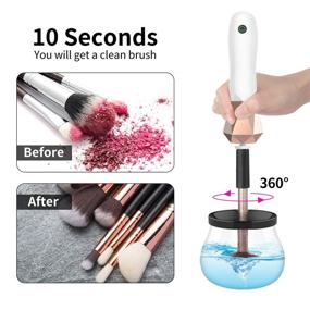 img 3 attached to 💄 Senbowe Upgraded USB Makeup Brush Cleaner and Dryer Machine - Electric Cosmetic Automated Spinner for Makeup Brushes, Cleaning Solution Tool, 13 Collars - Wash and Dry in Seconds - Rechargeable Brush Cleaner