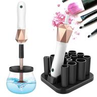 💄 senbowe upgraded usb makeup brush cleaner and dryer machine - electric cosmetic automated spinner for makeup brushes, cleaning solution tool, 13 collars - wash and dry in seconds - rechargeable brush cleaner logo