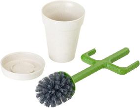 img 2 attached to Vigar Cactus Toilet Brush Set - Eco-Friendly Cleaning Brush with Cactus-Shaped Handle, Planter Base & Saucer for Sustainable Cleaning