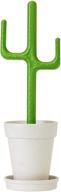 vigar cactus toilet brush set - eco-friendly cleaning brush with cactus-shaped handle, planter base & saucer for sustainable cleaning logo