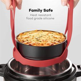 img 3 attached to 🔴 Red Silicone Sling Lifter Accessories for Instant Pot 6 Qt and 8 Qt, Ninja Foodi 5 Qt / 6.5 Qt / 8 Qt, and Other Pressure Cooker Brands - Goldlion
