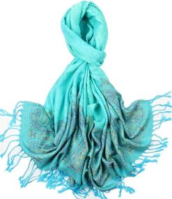 img 4 attached to Womens Paisley Pattern Pashmina Shawls Women's Accessories