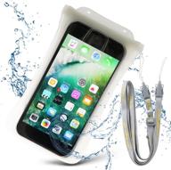 📱 dicapac universal waterproof phone case: ipx8 certified floating dry pouch (white) - compatible with iphone 7, 7plus, galaxy, and other smartphones up to 6.3 x 3.3 inches - touch id & fingerprints - convenient clip logo