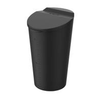 🗑️ thinsgo car silicone trash can with lid - car cup holder garbage bin for auto, home, office (black) logo
