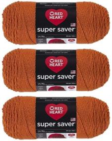 img 1 attached to Red Heart Super Saver Yarn (3-Pack) Carrot E300-256: Vibrant and Durable Yarn for All Your Crafting Needs