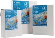 🖼️ gazeer super value 12pcs pre stretched canvas - ideal for oil & acrylic painting - 8x10, 9x12, 11x14 inch - 5/8 inch profile logo