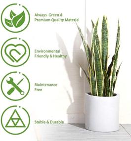 img 1 attached to 🌿 CROSOFMI Artificial Snake Plant: Lifelike 35.4 Inch Fake Sansevieria Tree with 32 Leaves - Faux Mother-in-Law Plant in Pot for Indoor Outdoor Decor, Housewarming Gift