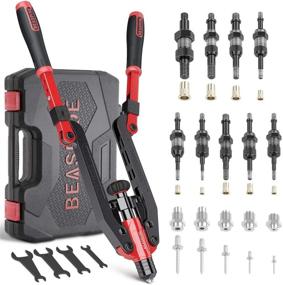img 4 attached to 🔧 Beaspire 21" Rivet Nut Tool Setter Kit 2 in 1: Professional Hand Riveter Set with 9 Mandrels & 5 Rivet Head Sizes, Upgraded Folding Design & Rugged Carrying Case