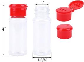 img 2 attached to 🌶️ Kingrol 36 Pack Plastic Spice Jars with Red Sifter Caps - 3 FL OZ Reusable Seasoning Jars for Spices, Herbs, Powders, Glitters, Craft Supplies