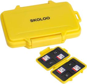 img 4 attached to 🌦️ Yellow Weatherproof Micro SD Card Case: SKOLOO Cute SD Card Storage Container with Single Small Holder, Ideal for Hunters