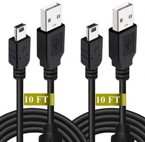 img 4 attached to 🎮 2-Pack 10ft PS3 Controller Charger Cable - Magnetic Ring Mini USB Data Charging Cord for PS Move PlayStation 3 Wireless Controller, TI-84 Plus CE, Digital Camera