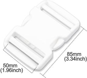 img 2 attached to 🔒 DYZD Premium 50mm Flat Dual Adjustable Side Release Buckles - 2PCS, White