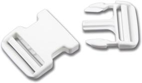 img 1 attached to 🔒 DYZD Premium 50mm Flat Dual Adjustable Side Release Buckles - 2PCS, White