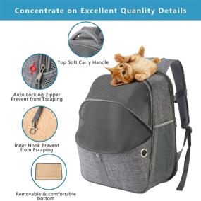 img 2 attached to 🐱 ELLONI Expandable Cat Backpack - Pet Carrier Backpack for Small Dogs - Durable & Breathable Mesh - Escape Proof Zipper - Up to 16lbs