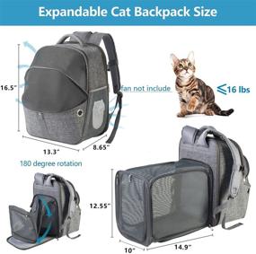 img 3 attached to 🐱 ELLONI Expandable Cat Backpack - Pet Carrier Backpack for Small Dogs - Durable & Breathable Mesh - Escape Proof Zipper - Up to 16lbs